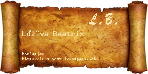 Léva Beatrix névjegykártya